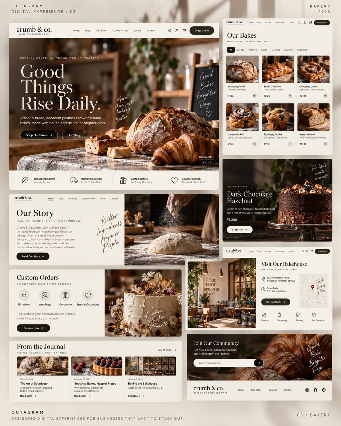 Bakery website design concept by Octagram