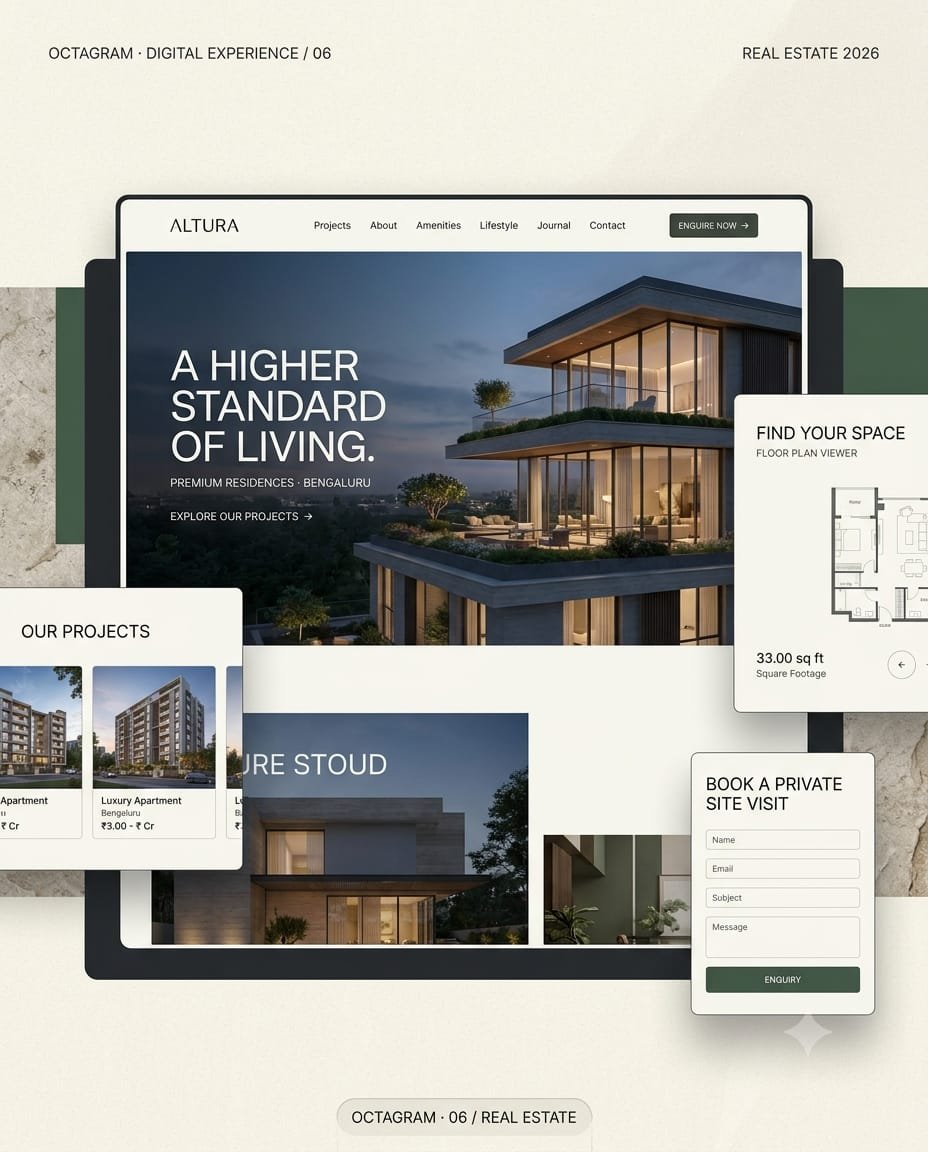 Luxury hotel website design concept by Octagram