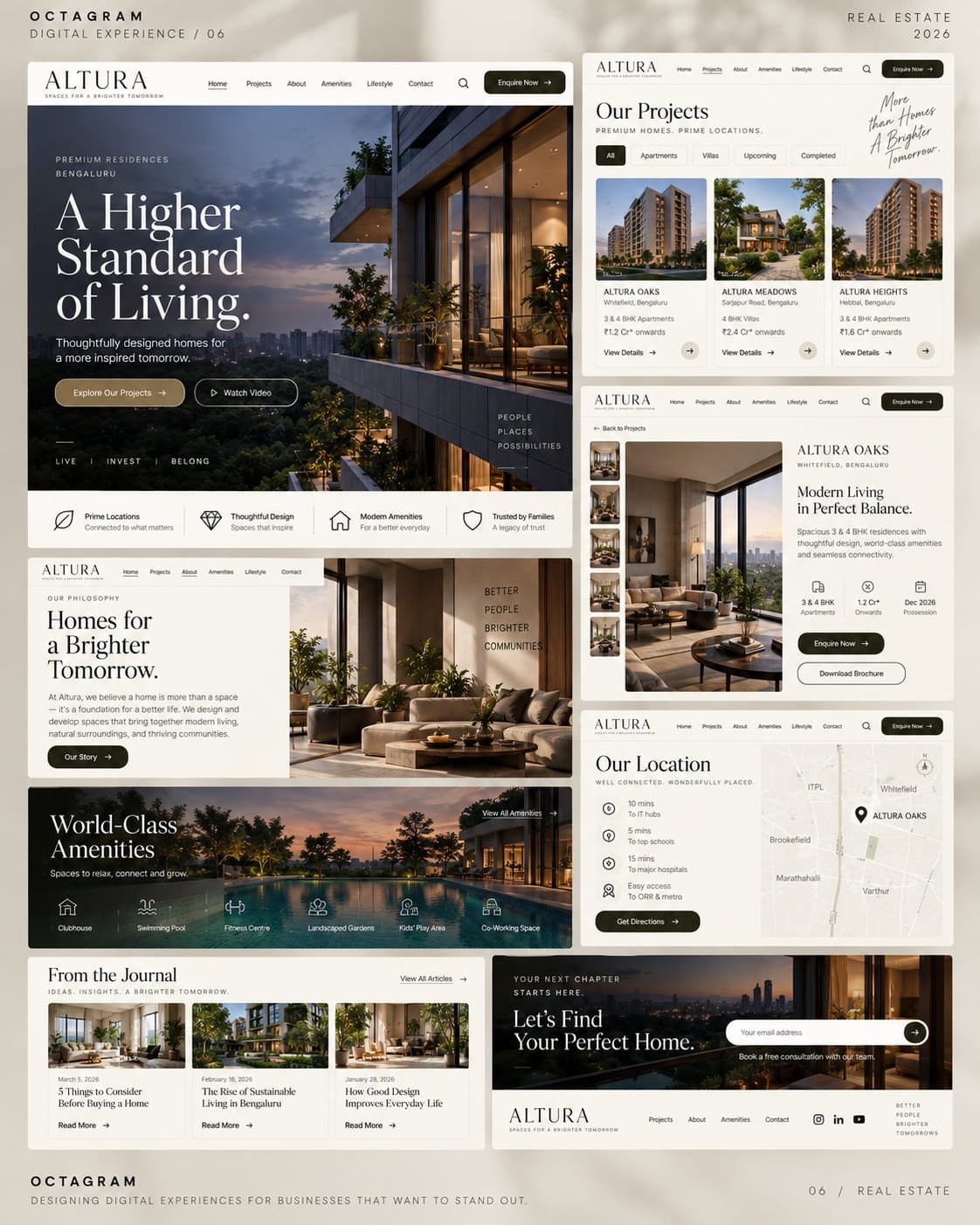 Real estate website design concept by Octagram