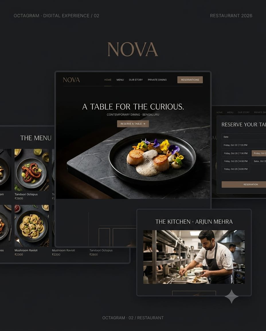 Modern Restaurant Website design concept by Octagram